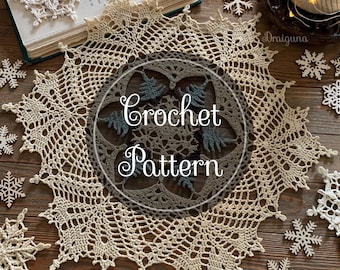 Frostwoven Forest Crochet Doily Pattern, PDF Digital Download