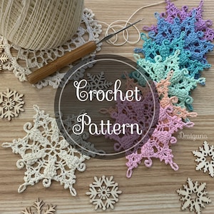 Frosty Tails Snowflake, Crochet Snowflake Pattern, PDF Digital Download