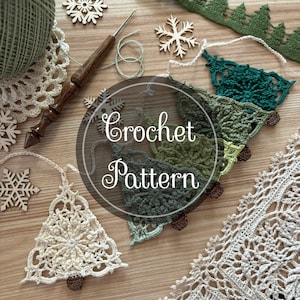 Winter in Wispwood Crochet Pattern (English Only) – PDF Digital Download, 5 Crochet Patterns, Crochet Snowflakes, Crochet Tree