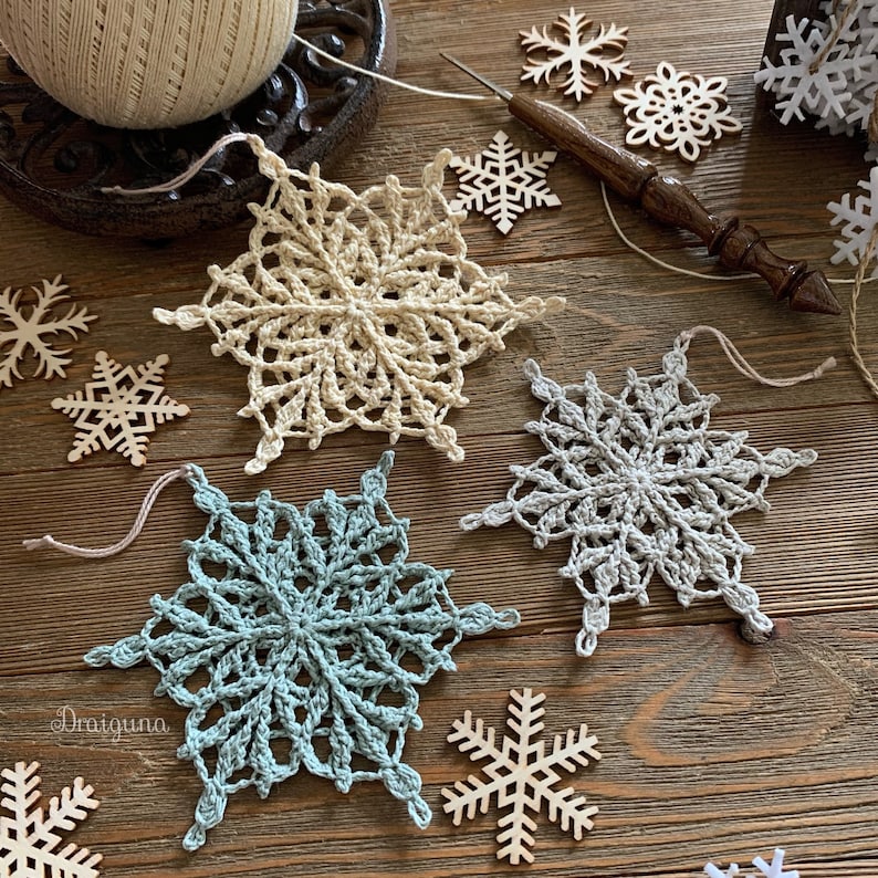 Lorewoven Snowflakes Crochet Pattern, 3 Crochet Snowflake Patterns, PDF Digital Download image 7