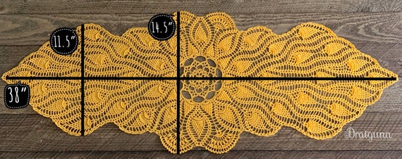 table runner 金彩古鏡文　帯リメイク　正絹 Sunspire Crochet Table Runner Pattern (english Only) – PDF Digital