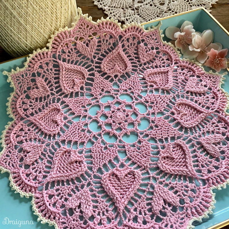 Sweetheart Soiree Crochet Doily Pattern, PDF Digital Download image 9