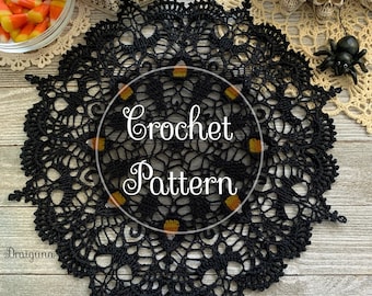 Spooky Soiree Crochet Doily Pattern, PDF Digital Download, Halloween