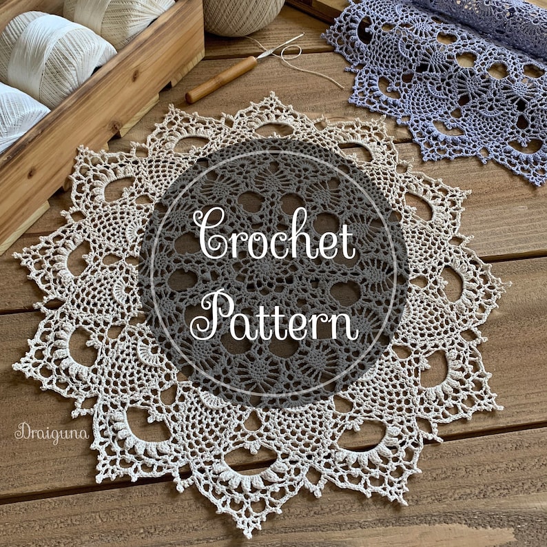 Etherealm Crochet Doily Pattern, PDF Digital Download image 1