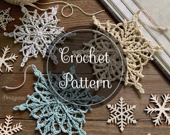 Lorewoven Snowflakes Crochet Pattern, 3 Crochet Snowflake Patterns,  PDF Digital Download