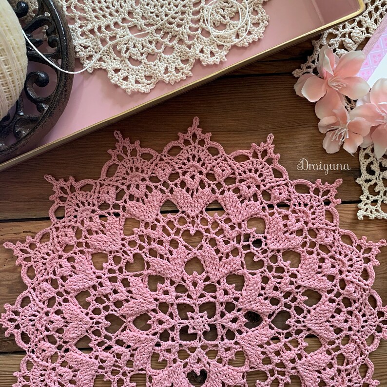 Hearthereal Crochet Doily Pattern, PDF Digital Download image 5