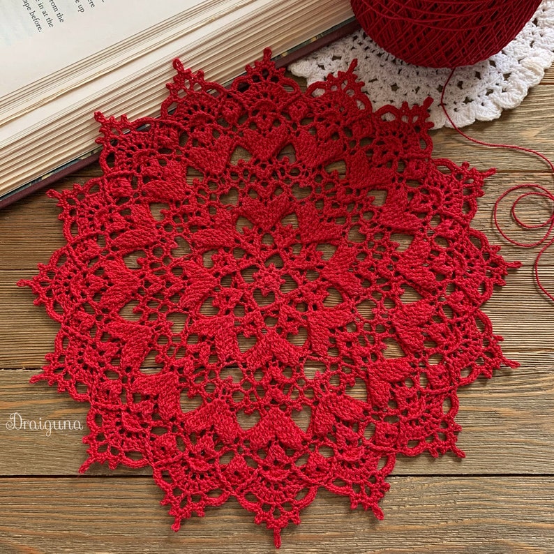 Hearthereal Crochet Doily Pattern, PDF Digital Download image 4