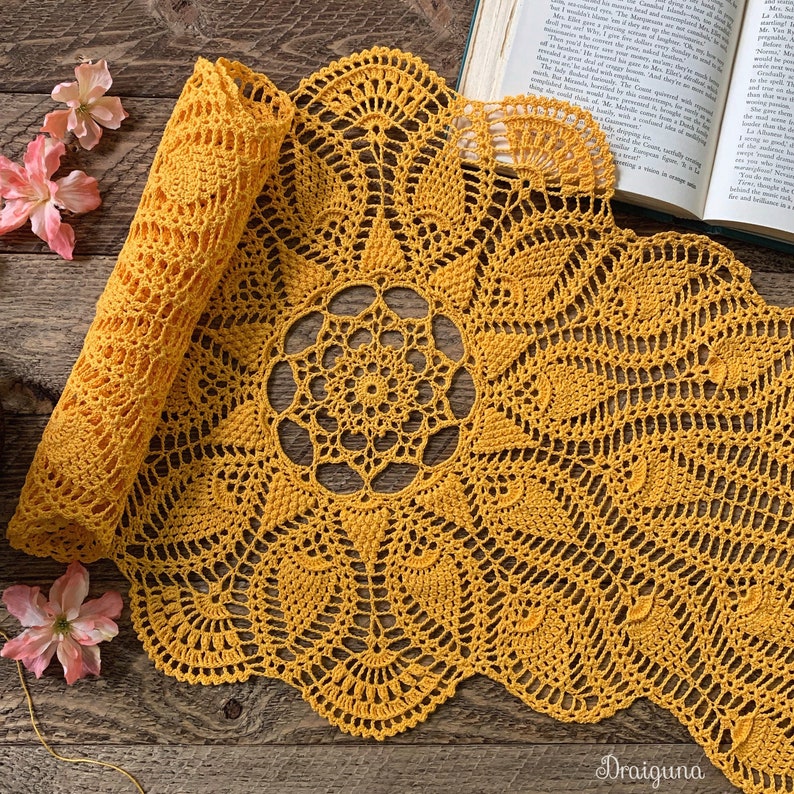 Sunspire Crochet Table Runner Pattern, PDF Digital Download image 2