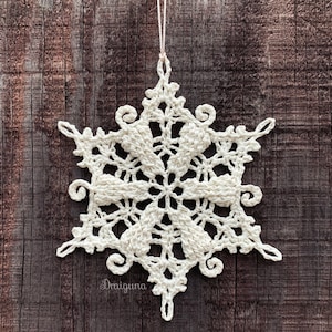 Frosty Tails Snowflake Crochet Snowflake Pattern PDF Digital image 3