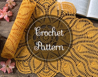 Sunspire Crochet Table Runner Pattern, PDF Digital Download