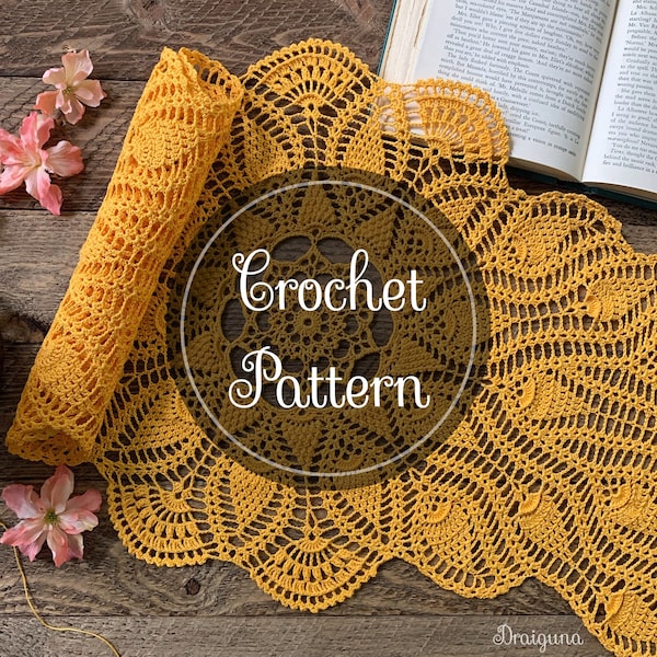 Sunspire Crochet Table Runner Pattern, PDF Digital Download