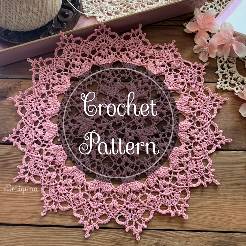 Hearthereal Crochet Doily Pattern, PDF Digital Download image 1