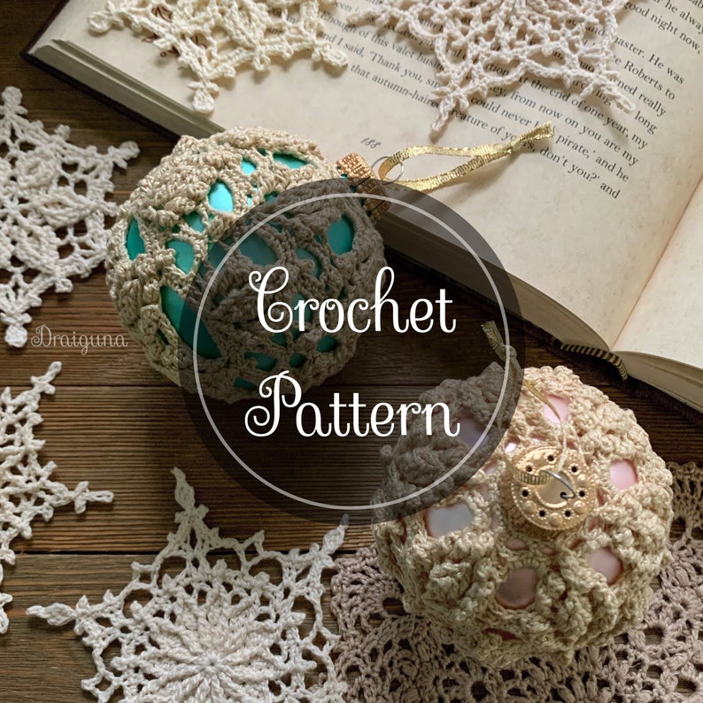 Inscribed Ornament Cover Crochet Pattern, PDF Digital Download image 1