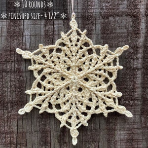 Lorewoven Snowflakes Crochet Pattern, 3 Crochet Snowflake Patterns, PDF Digital Download image 5
