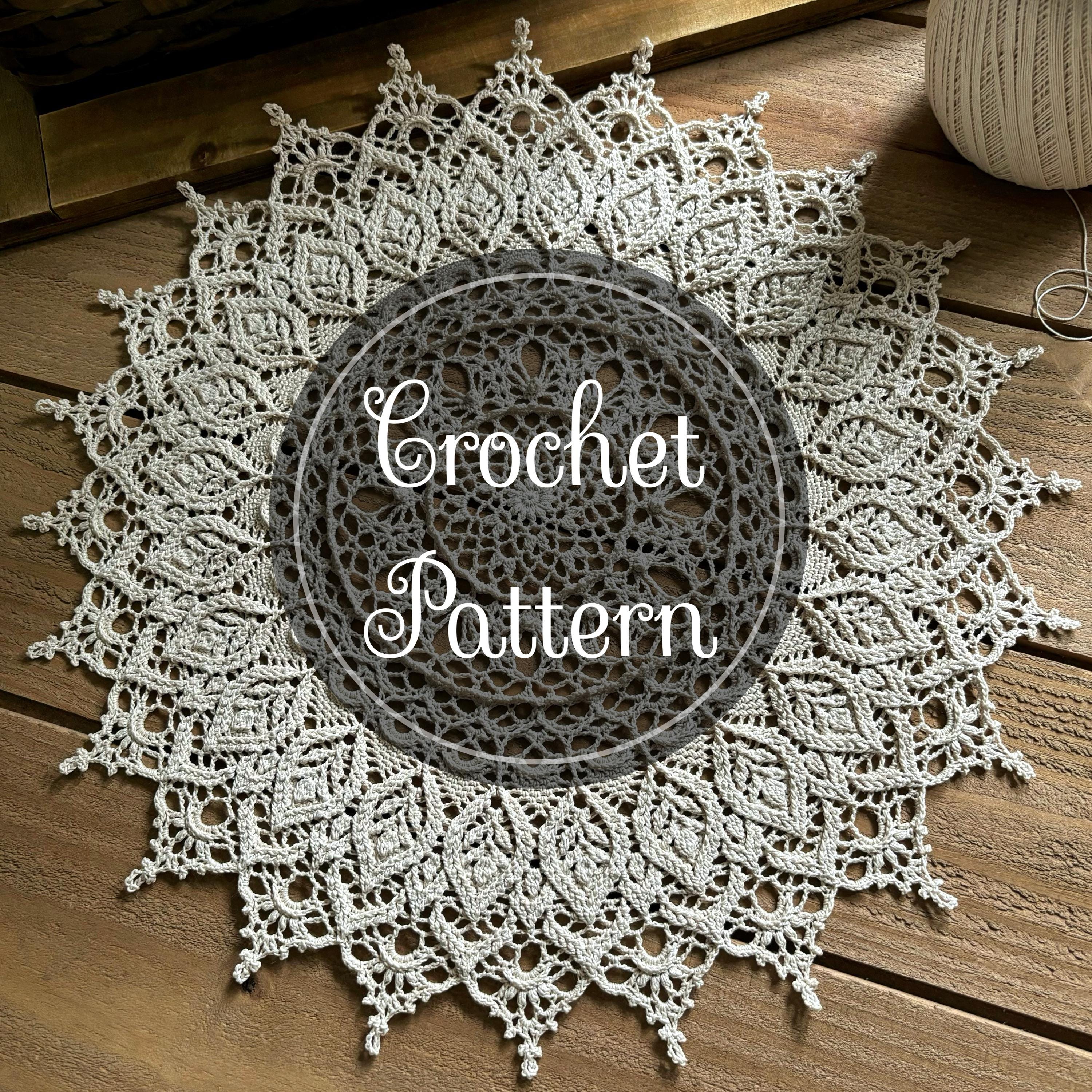 Yizunnu Centrini All'Uncinetto Fatte A Mano - Tovagliette Rotonde Vintage In Cotone, Diametro 60cm (Bianco) - Foto 9