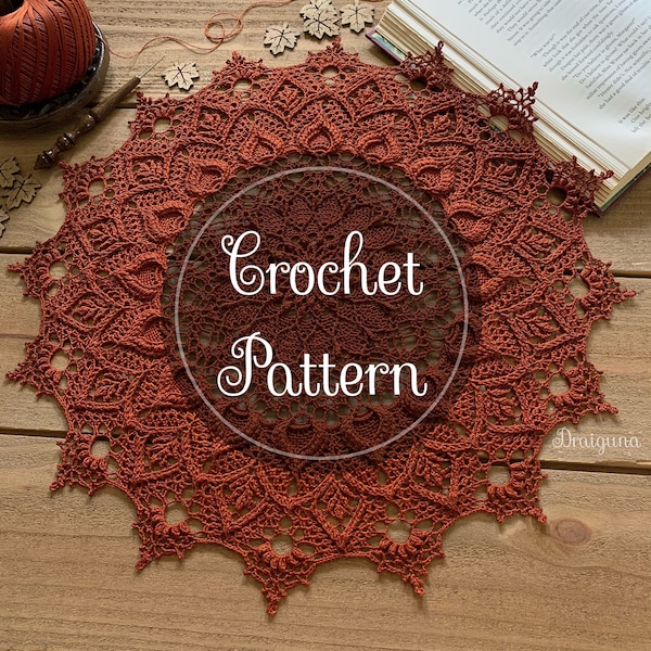 Patron de napperon au crochet Flora, téléchargement numérique PDF