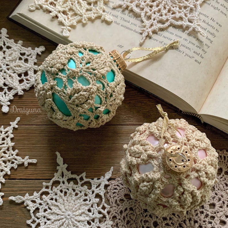 Inscribed Ornament Cover Crochet Pattern, PDF Digital Download image 2