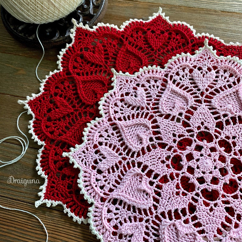 Sweetheart Soiree Crochet Doily Pattern, PDF Digital Download image 7