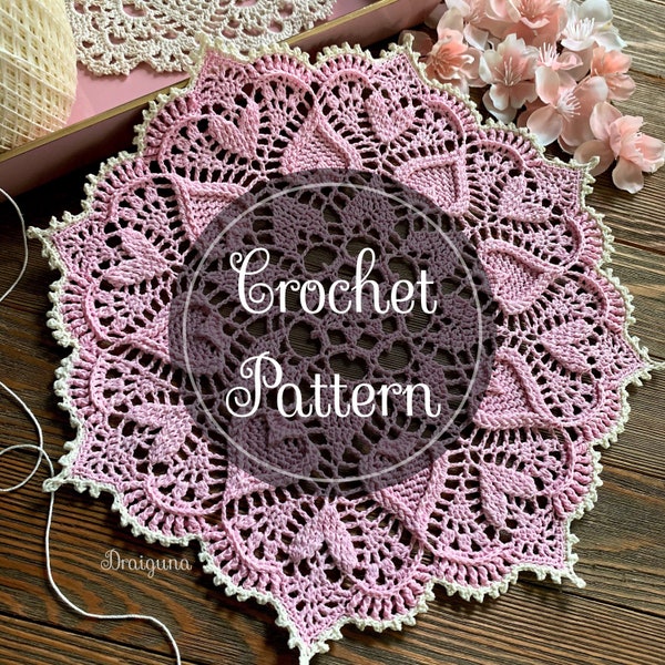 Sweetheart Soiree Häkeldeckchen-Muster (Nur Englisch & Russisch) - PDF Digital Download