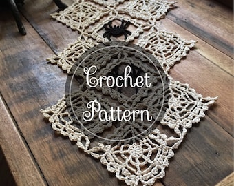 Cobwebs Crochet Doily Pattern, PDF Digital Download, Halloween