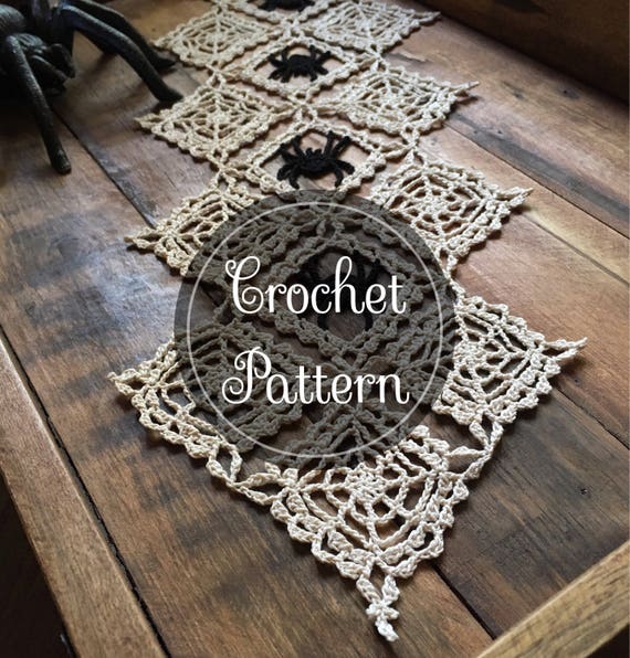 Cobwebs crochet doily pattern PDF digital download Halloween