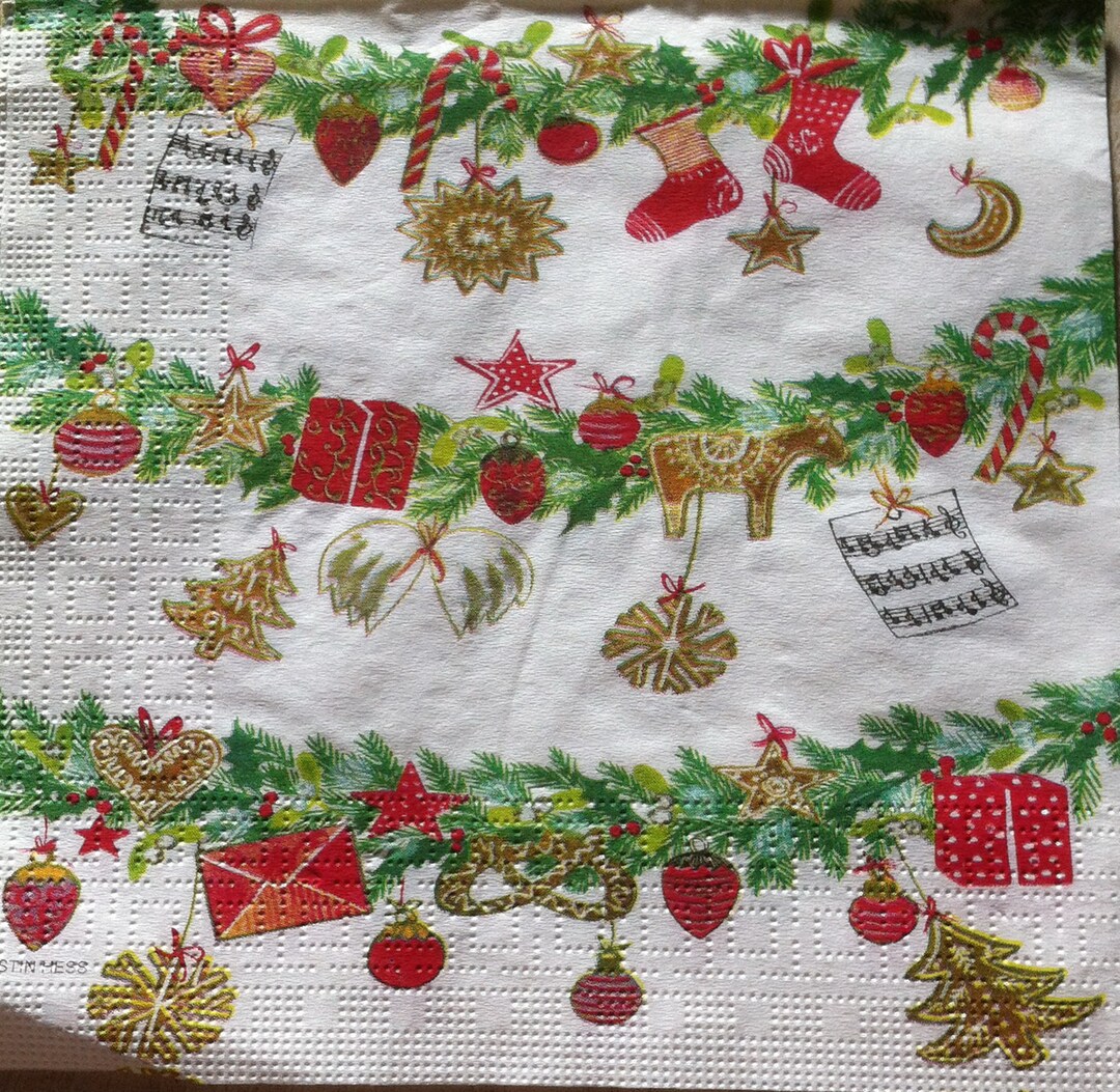 2 Rareout of Print Paper Napkins for Mixed Media Collage Etsy