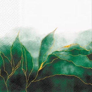 2 duże serwetki papierowe inspirowane naturą do technik mieszanych, kolażu, scrapbookingu, decoupage’u ZESTAW DWÓCH SERWETKÓW Leafy