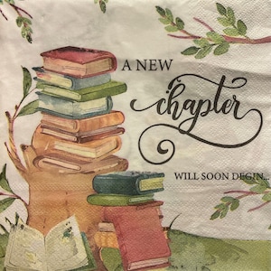 2 large paper napkins for mixed media, collage, scrapbook, decoupage PACK OF TWO New Chapter