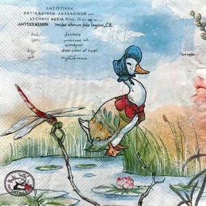 2 große Papierservietten für Mixed Media, Collage, Scrapbook, Decoupage PACK OF TWO Summer Pond
