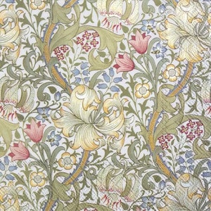 2 grandes serviettes en papier William Morris pour techniques mixtes, collage, scrapbooking, découpage LOT DE DEUX Golden Lily