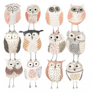 2 large paper napkins for mixed media, collage, scrapbook, decoupage PACK OF TWO Moody Owls