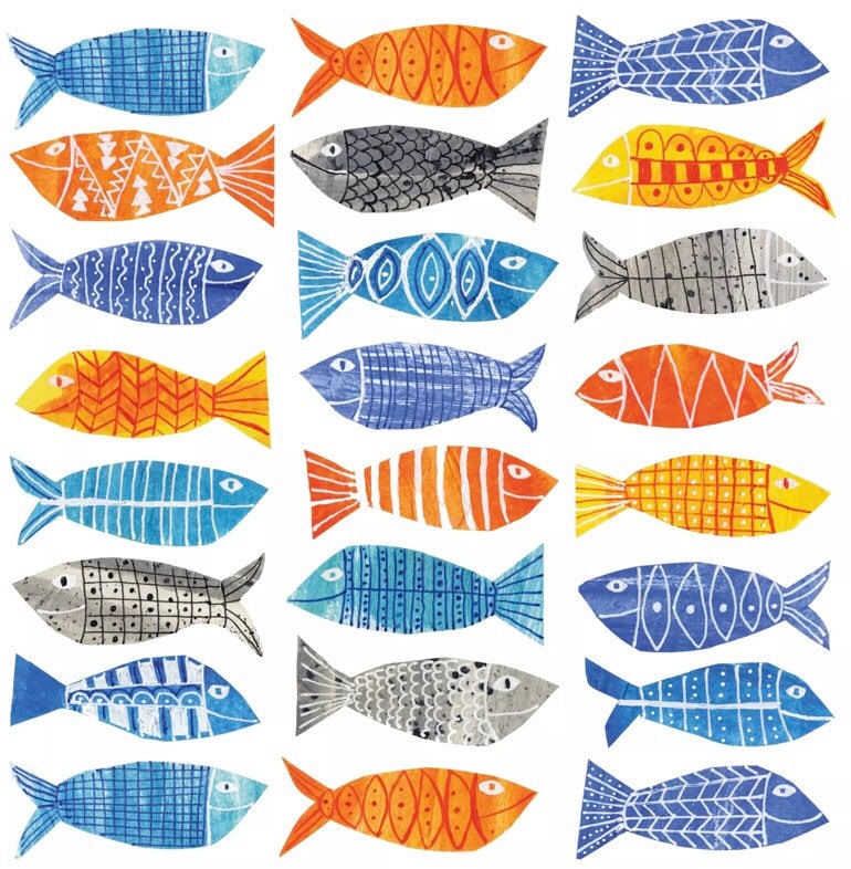 Karma Serviettenhalter-Set Mit Papierservietten – Gewebt, Rustikales Design Mit Fisch-Motiv | 2 Stück, Ca. 22,9 X 12,7 Cm