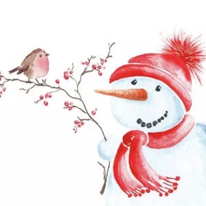 2 petites serviettes en papier rares pour techniques mixtes, collage, scrapbooking, découpage LOT DE DEUX Amis de l'hiver