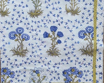 2 servilletas de papel Caspari grandes para técnicas mixtas, collage, scrapbooking, decoupage PAQUETE DE DOS Semis de Fleurs