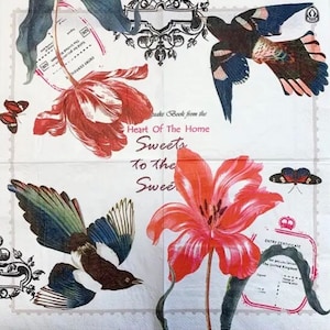 2 grote zeldzame papieren servetten voor mixed media, collage, plakboek, decoupage TWEE PARTIJ Vintage Sweet