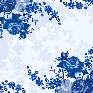 3 grote koningsblauwe papieren servetten voor mixed media, collage, plakboek, decoupage SET VAN DRIE blauwe rozen