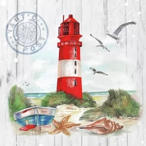 2 piccoli tovaglioli di carta per tecniche miste, collage, scrapbooking, decoupage CONFEZIONE DA DUE Faro