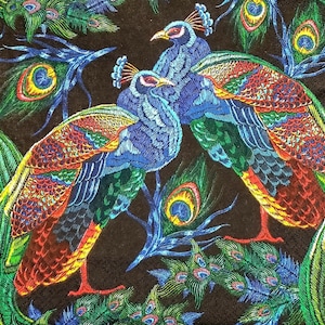 2 große Papierservietten für Mixed Media, Collage, Scrapbook, Decoupage PACK OF TWO Night of Peacock