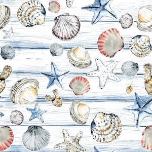 2 grandi tovaglioli di carta per tecniche miste, collage, scrapbooking, decoupage SET DI DUE Conchiglie da spiaggia