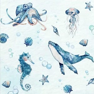 2 servilletas de papel grandes para técnicas mixtas, collage, scrapbooking, decoupage PAQUETE DE DOS Mar Azul