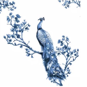 2 piccoli tovaglioli di carta per tecniche miste, collage, scrapbooking, decoupage SET DI DUE Royal Peacock