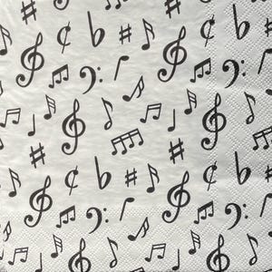 2 servilletas de papel grandes y raras para técnicas mixtas, collage, álbum de recortes, decoupage PAQUETE DE DOS Aprendiendo música