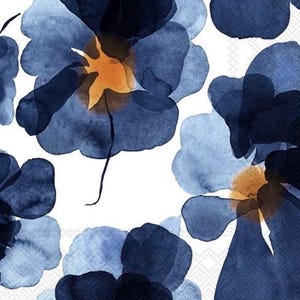 2 piccoli tovaglioli di carta per tecniche miste, collage, scrapbooking, decoupage SET DI DUE Marimekko Acquerello Blu