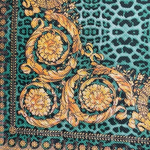 2 tovaglioli di carta grandi ispirati all'Art Nouveau per tecniche miste, collage, scrapbooking, decoupage CONFEZIONE DA DUE Stampa animalier Verde