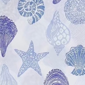 2 servilletas de papel extragrandes para técnicas mixtas, collage, álbum de recortes, decoupage JUEGO DE DOS Vida marina azul