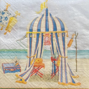 2 x small Caspari paper napkins for mixed media, collage, scrapbook, decoupage PACK OF TWO  Oasis