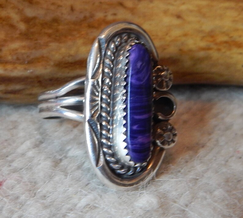 sterling ring size 7 rare purple native sterling silver ring Native American Jewelry womens jewelry estate jewelry,