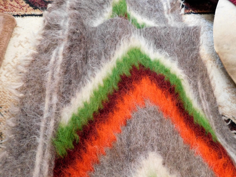 Wool throw rug southwest decor 50 inches long southwestern home decor western decor cowboy horse