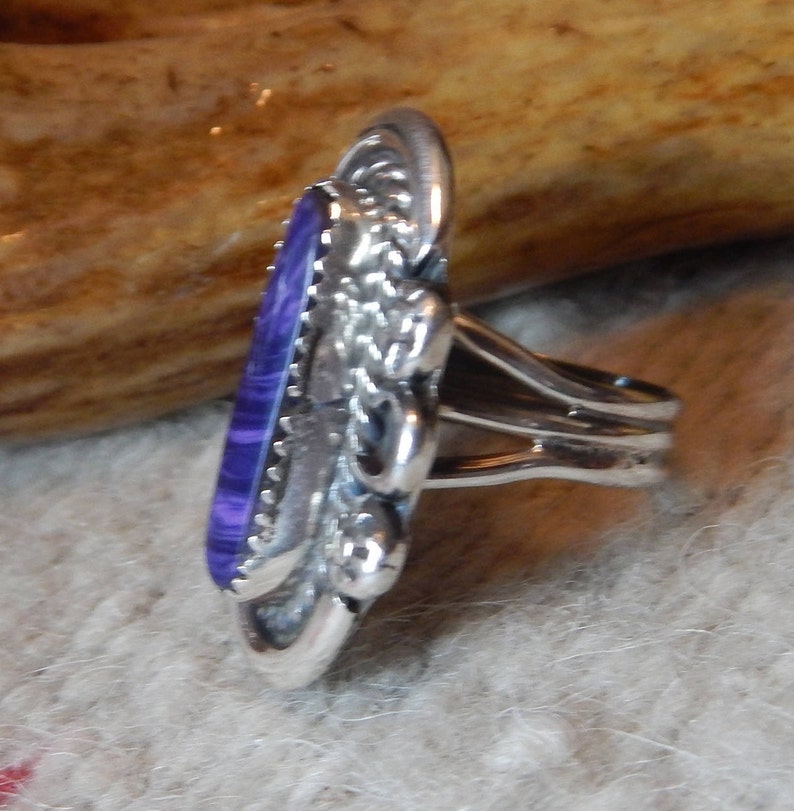 sterling ring size 7 rare purple native sterling silver ring Native American Jewelry womens jewelry estate jewelry,