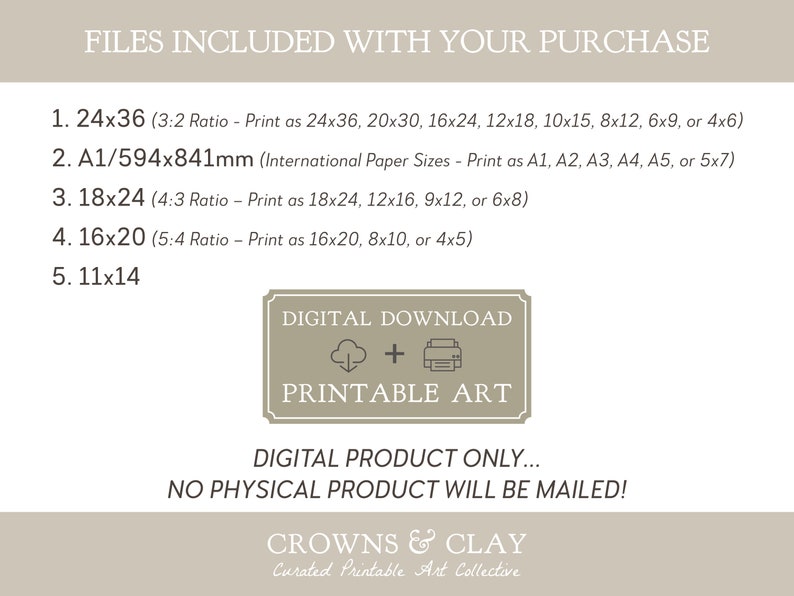 Printable Art Bundle, Choice of Four Prints, Custom Gallery Wall